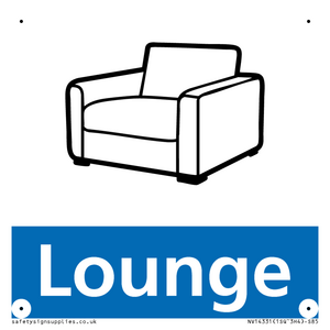 NV14331: Lounge Illustrated Dementia Friendly Sign NHS Style Blue