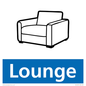 NV14331: Lounge Illustrated Dementia Friendly Sign NHS Style Blue