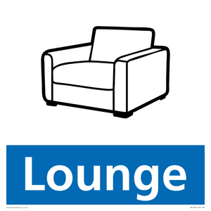 NV14331: Lounge Illustrated Dementia Friendly Sign NHS Style Blue