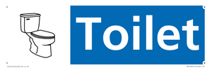 NV14335: Toilet Illustrated Dementia Friendly Sign NHS Style Blue