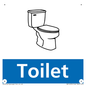 NV14335: Toilet Illustrated Dementia Friendly Sign NHS Style Blue