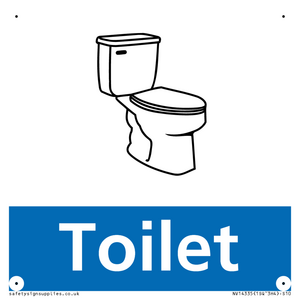NV14335: Toilet Illustrated Dementia Friendly Sign NHS Style Blue
