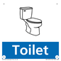 NV14335: Toilet Illustrated Dementia Friendly Sign NHS Style Blue