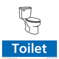NV14335: Toilet Illustrated Dementia Friendly Sign NHS Style Blue