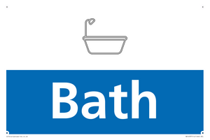 NV14337: Bath Illustrated Dementia Friendly Sign NHS Style Blue