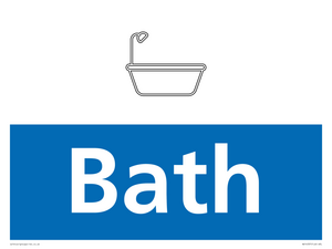 NV14337: Bath Illustrated Dementia Friendly Sign NHS Style Blue