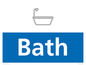 NV14337: Bath Illustrated Dementia Friendly Sign NHS Style Blue