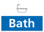 NV14337: Bath Illustrated Dementia Friendly Sign NHS Style Blue