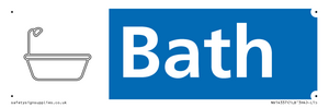 NV14337: Bath Illustrated Dementia Friendly Sign NHS Style Blue