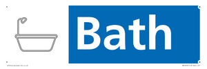 NV14337: Bath Illustrated Dementia Friendly Sign NHS Style Blue