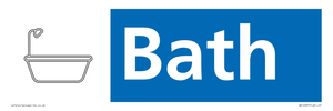 NV14337: Bath Illustrated Dementia Friendly Sign NHS Style Blue