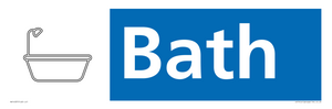 NV14337: Bath Illustrated Dementia Friendly Sign NHS Style Blue