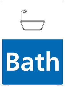 NV14337: Bath Illustrated Dementia Friendly Sign NHS Style Blue
