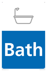 NV14337: Bath Illustrated Dementia Friendly Sign NHS Style Blue