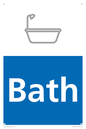 NV14337: Bath Illustrated Dementia Friendly Sign NHS Style Blue