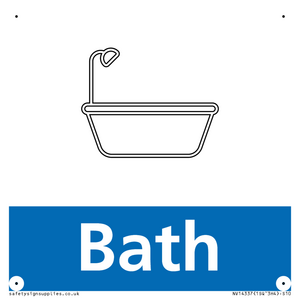 NV14337: Bath Illustrated Dementia Friendly Sign NHS Style Blue