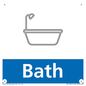 NV14337: Bath Illustrated Dementia Friendly Sign NHS Style Blue