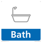 NV14337: Bath Illustrated Dementia Friendly Sign NHS Style Blue