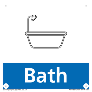 NV14337: Bath Illustrated Dementia Friendly Sign NHS Style Blue