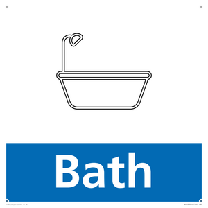 NV14337: Bath Illustrated Dementia Friendly Sign NHS Style Blue