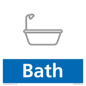 NV14337: Bath Illustrated Dementia Friendly Sign NHS Style Blue