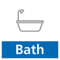 NV14337: Bath Illustrated Dementia Friendly Sign NHS Style Blue