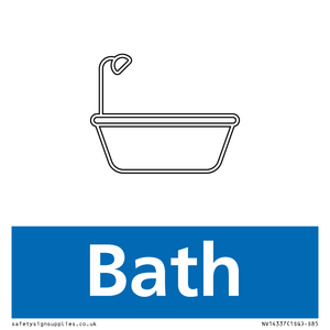 NV14337: Bath Illustrated Dementia Friendly Sign NHS Style Blue