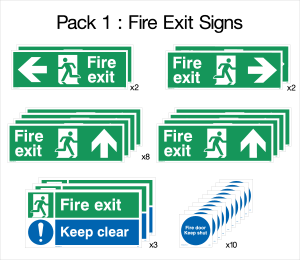 P001: Pack 1: Fire Exit Signs