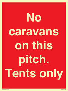 PA10008: No caravans on this pitch. Tents only