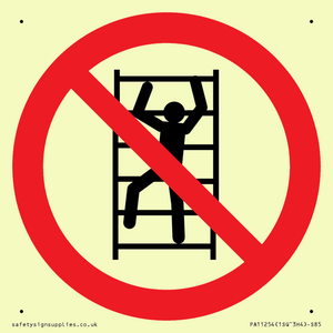 PA11254: P009 Prohibition: No climbing