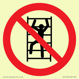 PA11254: P009 Prohibition: No climbing