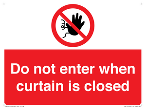 PA12120: Do not enter when curtain is closed