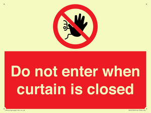 PA12120: Do not enter when curtain is closed