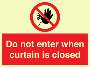 PA12120: Do not enter when curtain is closed