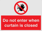 PA12120: Do not enter when curtain is closed