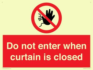 PA12120: Do not enter when curtain is closed