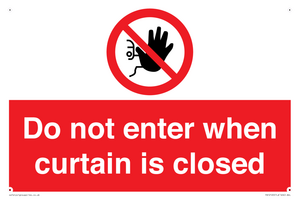 PA12120: Do not enter when curtain is closed
