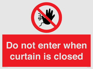 PA12120: Do not enter when curtain is closed