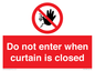 PA12120: Do not enter when curtain is closed