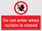PA12120: Do not enter when curtain is closed