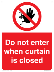 PA12120: Do not enter when curtain is closed
