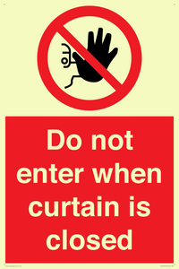 PA12120: Do not enter when curtain is closed