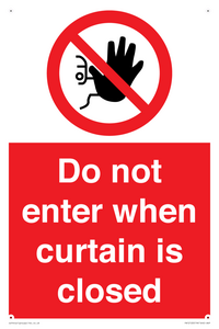 PA12120: Do not enter when curtain is closed