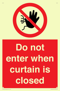 PA12120: Do not enter when curtain is closed