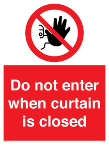 PA12120: Do not enter when curtain is closed