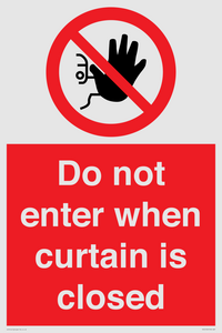 PA12120: Do not enter when curtain is closed