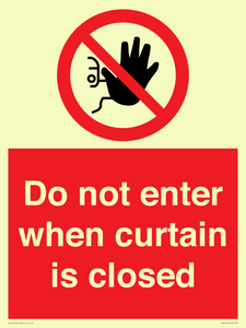 PA12120: Do not enter when curtain is closed