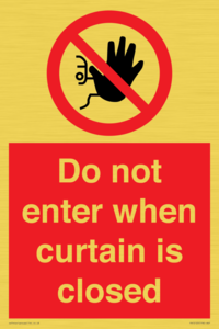 PA12120: Do not enter when curtain is closed