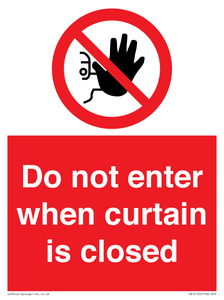 PA12120: Do not enter when curtain is closed