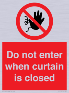 PA12120: Do not enter when curtain is closed